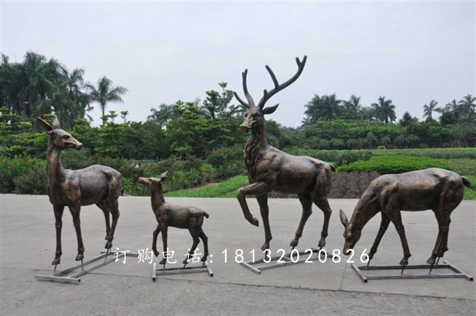 公園小鹿銅雕,公園動物銅雕