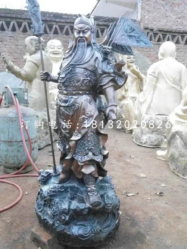 關公持刀雕塑,武圣人銅雕