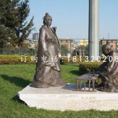孔子學(xué)琴銅雕，校園景觀(guān)銅雕