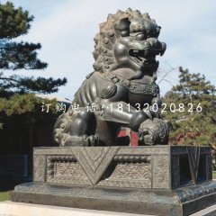 獅子戲球銅雕,北京獅銅雕