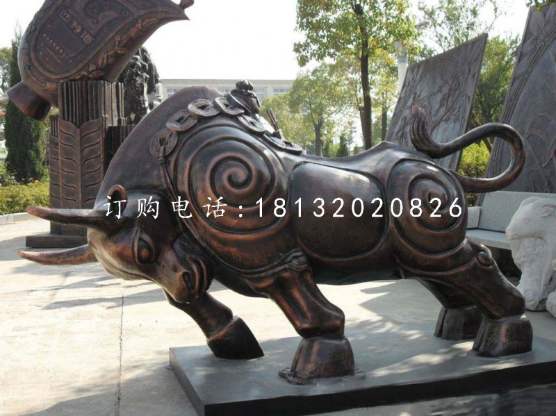 開(kāi)荒牛銅雕,廣場(chǎng)銅牛