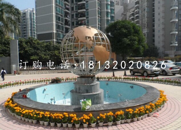 不銹鋼地球儀雕塑,廣場不銹鋼雕塑