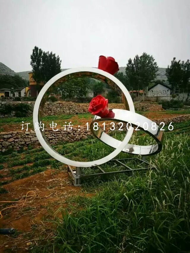 不銹鋼戒指雕塑,公園景觀雕塑