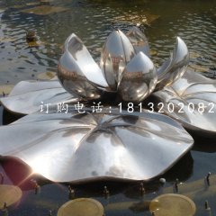 盛開的蓮花雕塑,不銹鋼景觀雕塑