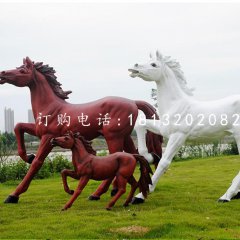玻璃鋼奔馬,公園仿真動物雕塑