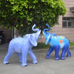 玻璃鋼彩繪大象,彩繪動物,公園景觀雕塑