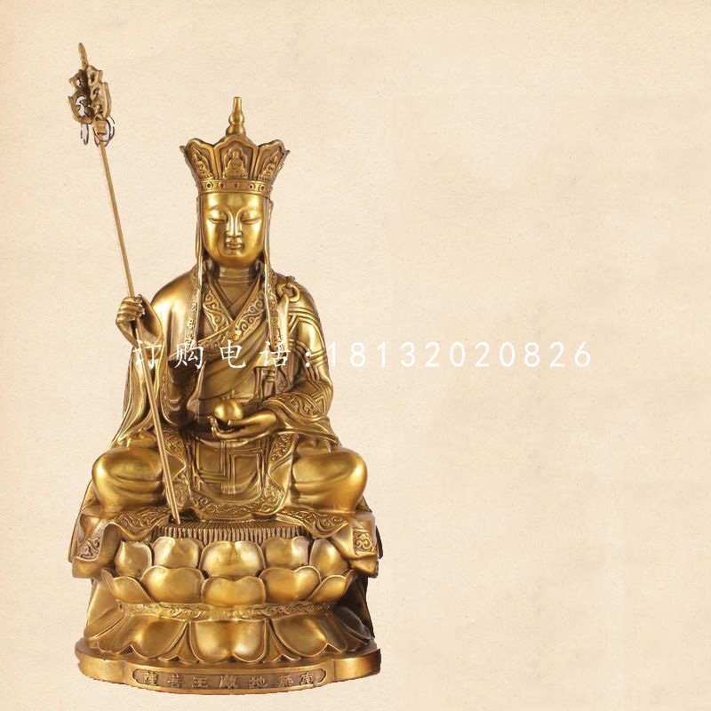 坐式地藏菩薩銅雕,寺廟佛像銅雕