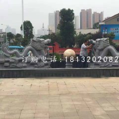 雙龍戲珠噴泉石雕，廣場噴泉雕塑