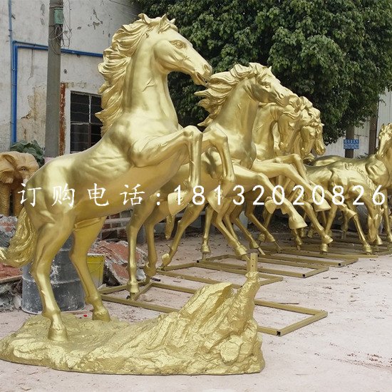 玻璃鋼仿銅奔馬,公園動(dòng)物雕塑