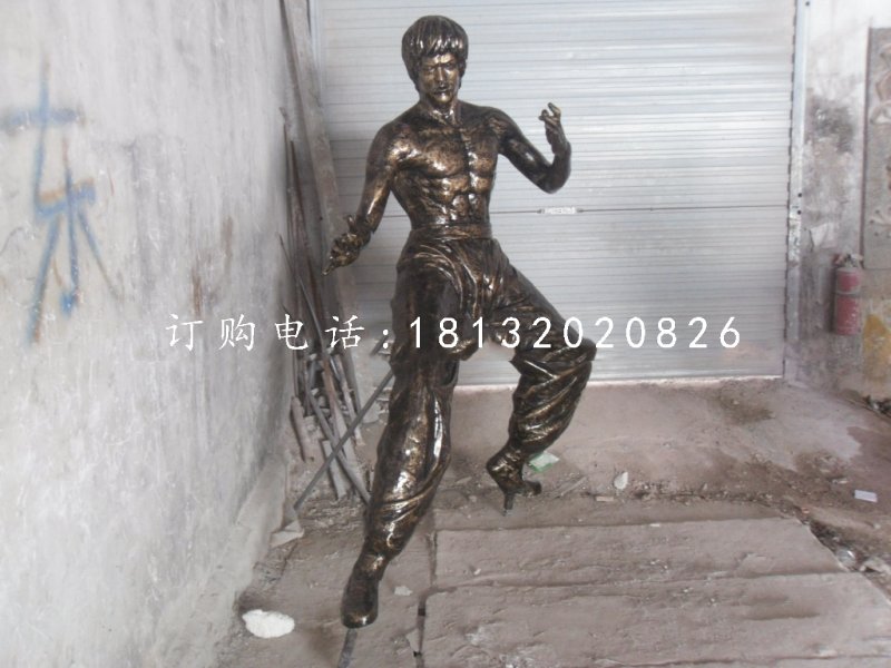 李小龍雕塑玻璃鋼仿銅人物雕塑