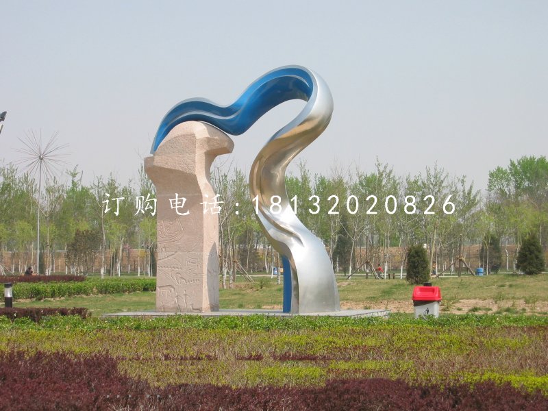 不銹鋼抽象彩帶雕塑,公園不銹鋼雕塑