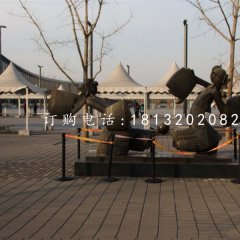 皮影戲人物銅雕，公園景觀銅雕