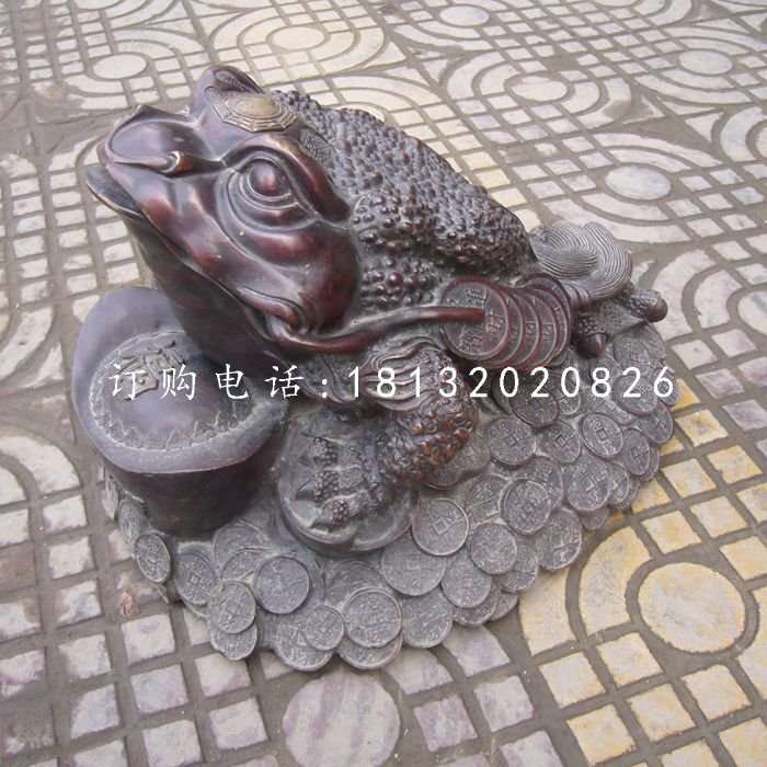 金蟾銅雕,招財神獸銅雕