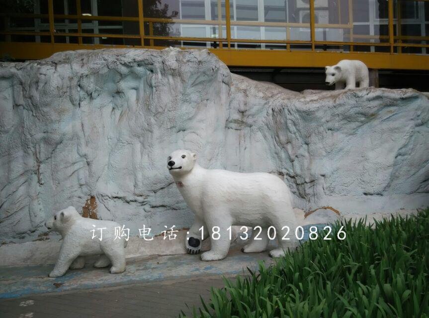 玻璃鋼北極熊,商場動物雕塑