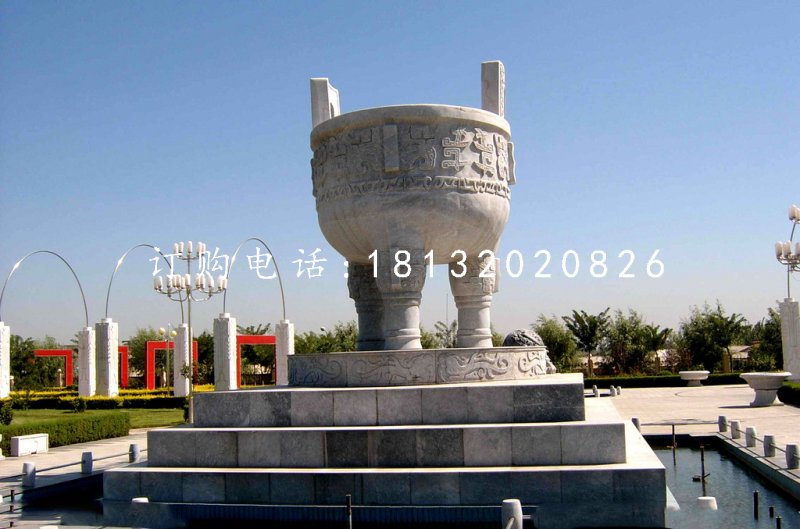 三足鼎石雕,廣場(chǎng)石鼎雕塑