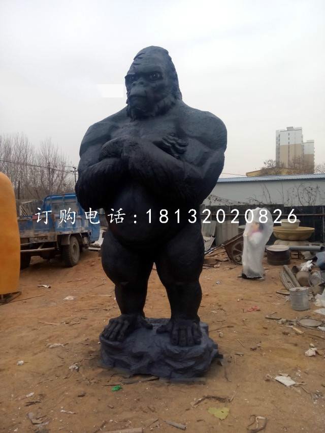 站立的大猩猩雕塑，玻璃鋼動物