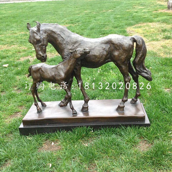 母子馬銅雕,公園銅雕馬