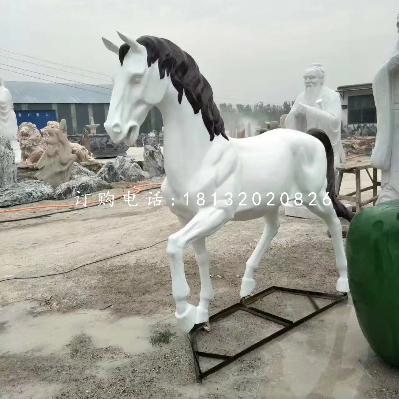 玻璃鋼白馬雕塑,動物雕塑