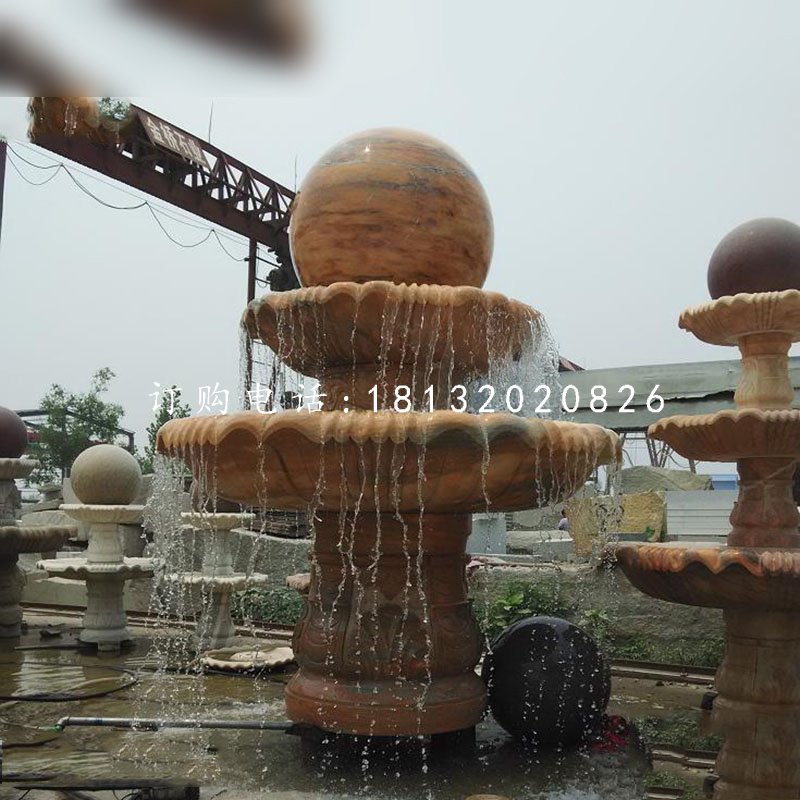 風水球噴泉,園林景觀石雕