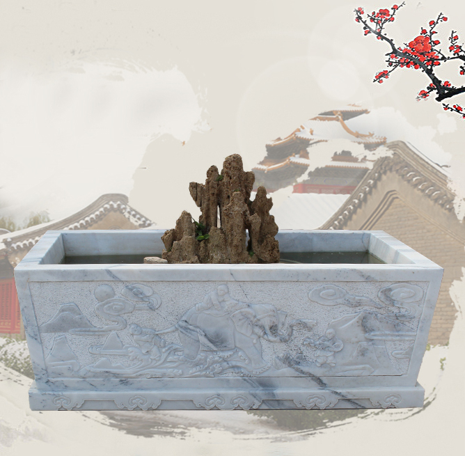 大理石魚缸，園林景觀石雕