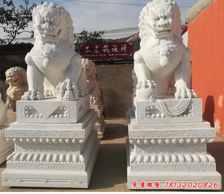 漢白玉故宮獅子，門(mén)口看門(mén)獅子石雕 (2)[1][1]