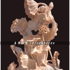 荷花景觀石雕，晚霞紅石雕