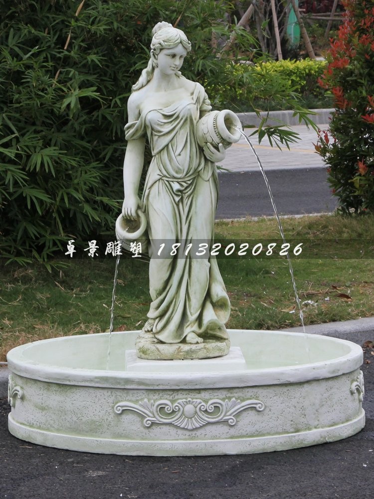 西方人物噴泉雕塑,公園景觀雕塑