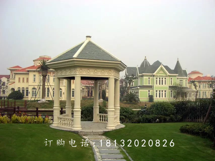 石雕涼亭,尖頂涼亭雕塑