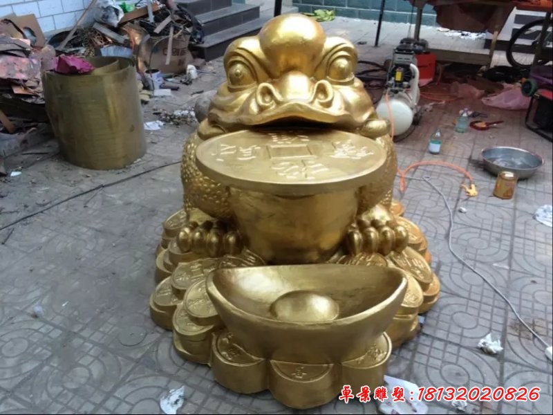 金蟾銅雕招財動物雕塑