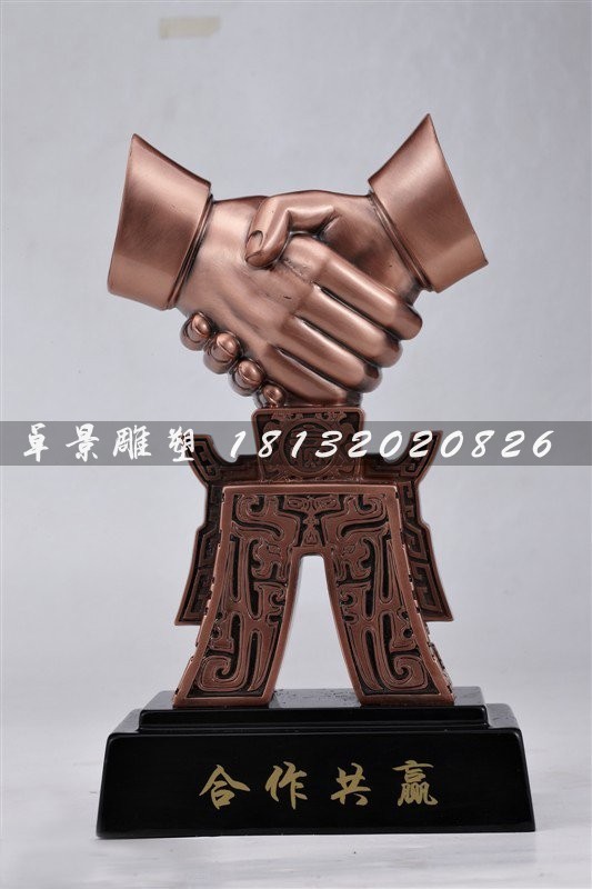 握手銅雕,合作共贏企業銅雕