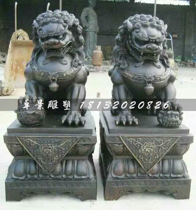 北京獅子雕塑，看門獅銅雕