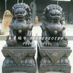 北京獅子雕塑,看門獅銅雕