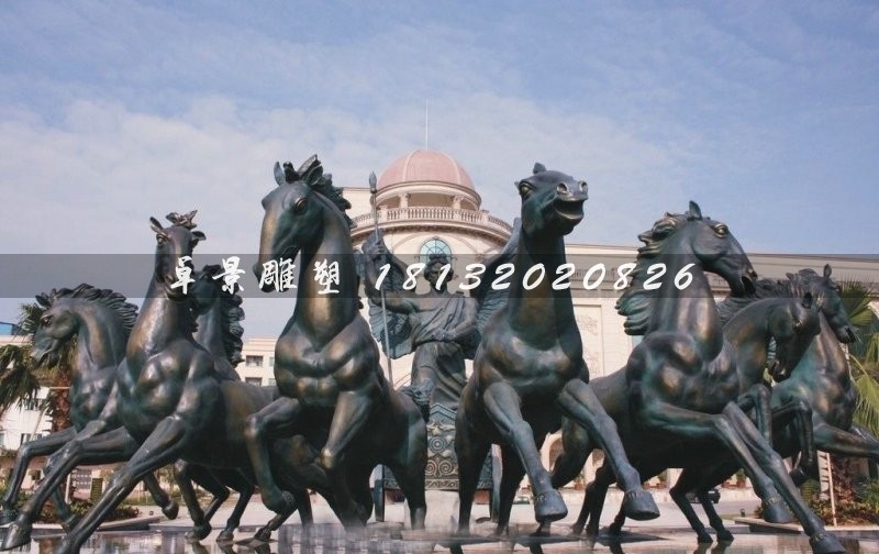 阿波羅戰車銅雕,廣場景觀雕塑