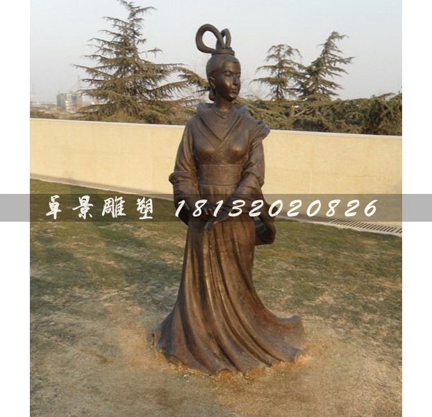 古代美女銅雕,廣場古人雕塑