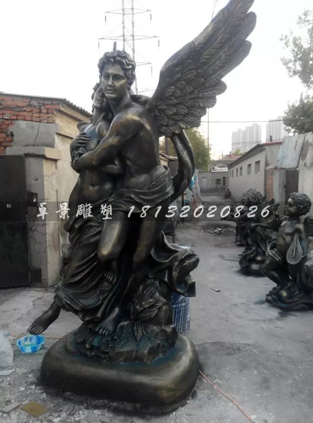 西方愛神雕塑,玻璃鋼仿銅人物雕塑 (1)