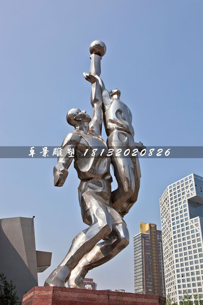 打籃球雕塑,不銹鋼運(yùn)動(dòng)雕塑