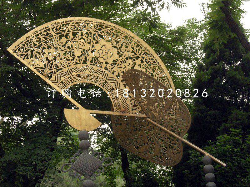 不銹鋼扇子雕塑,公園景觀不銹鋼雕塑
