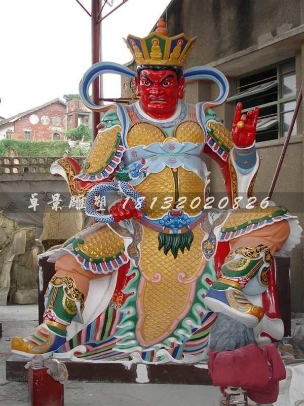 玻璃鋼四大天王雕塑,玻璃鋼彩色四大天王雕塑