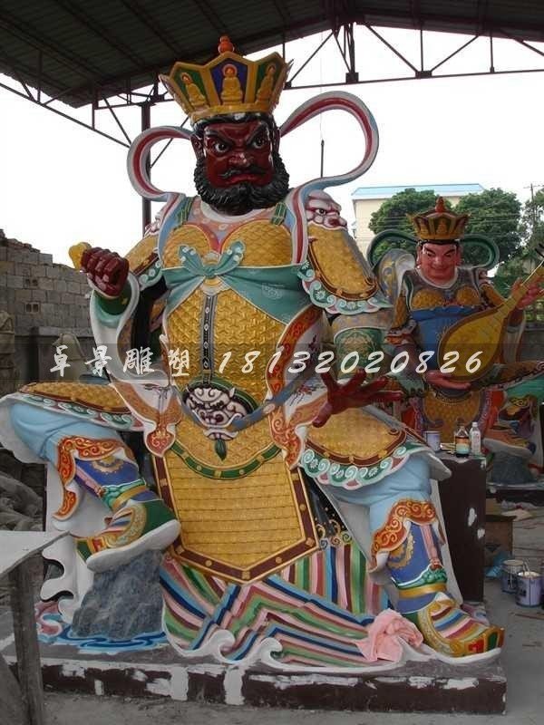 玻璃鋼四大天王雕塑,玻璃鋼彩色四大天王雕塑