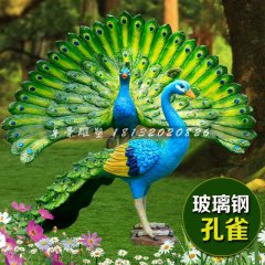 玻璃鋼孔雀雕塑，仿真孔雀雕塑
