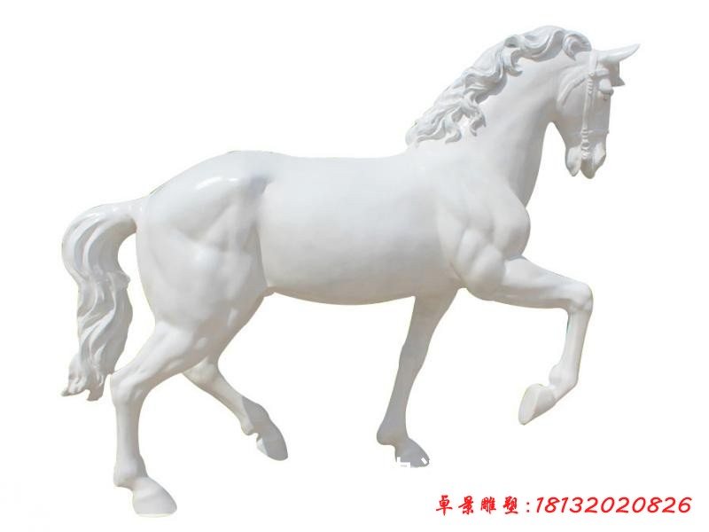 玻璃鋼白馬雕塑,玻璃鋼動物雕塑