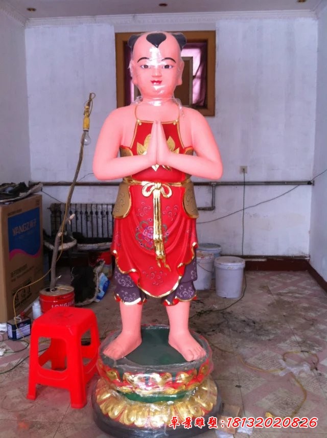 玻璃鋼善財(cái)?shù)袼埽聫R神仙雕塑