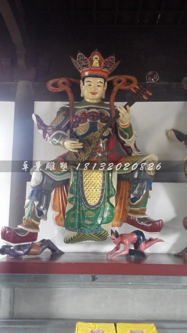 玻璃鋼四大金剛雕塑,彩繪神仙雕塑