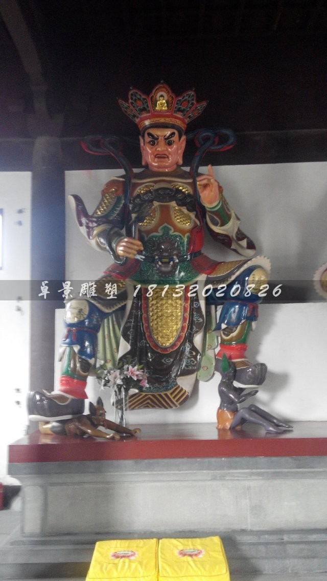 玻璃鋼四大金剛雕塑,彩繪神仙雕塑
