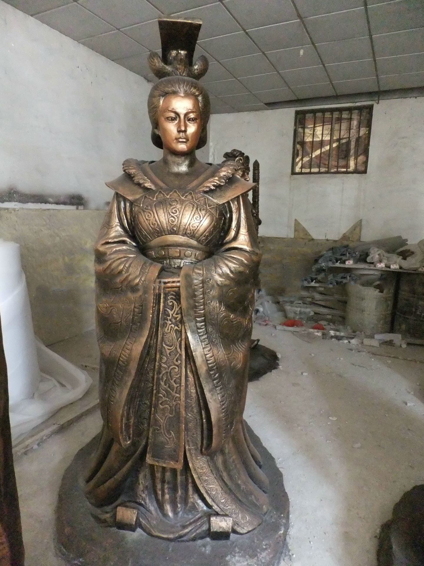 武則天雕塑,玻璃鋼古代人物雕塑