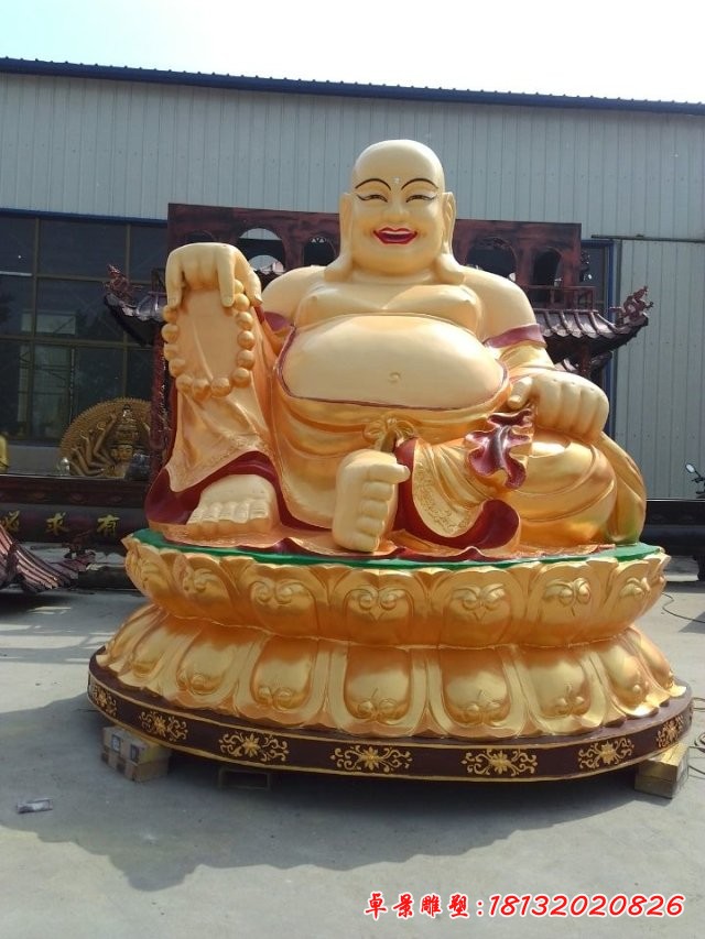 笑面佛雕塑,玻璃鋼坐式佛像