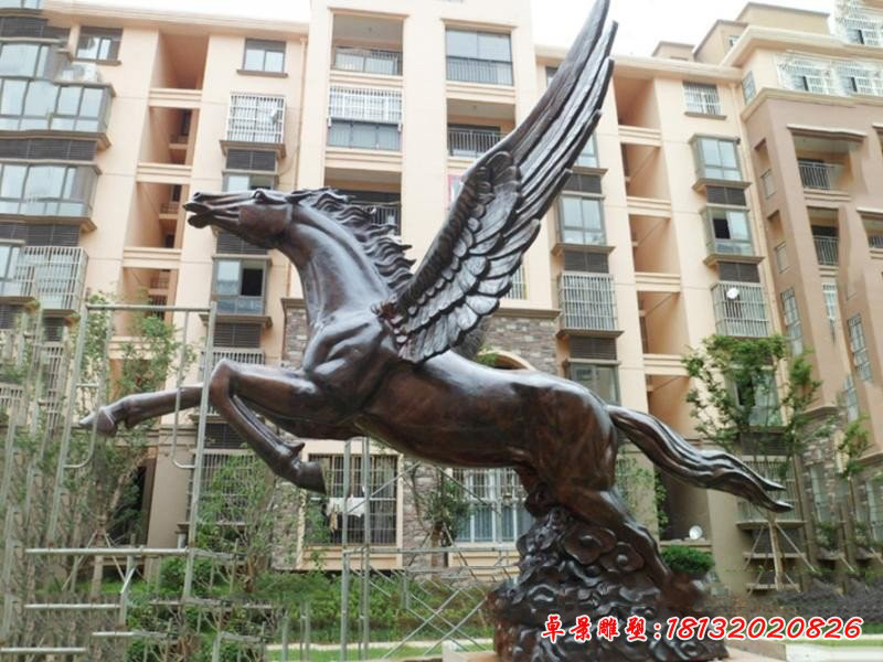 公園小區鑄銅飛馬雕塑