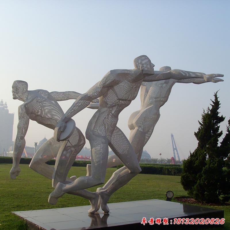 不銹鋼運動人物 公園人物雕塑 (1)