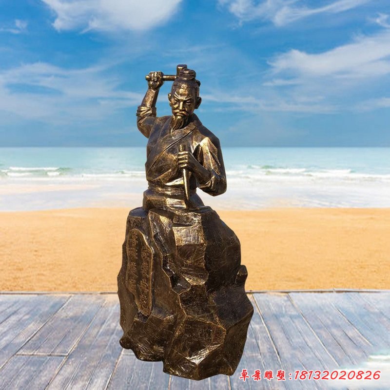 玻璃鋼仿銅人物雕塑,魯班雕塑