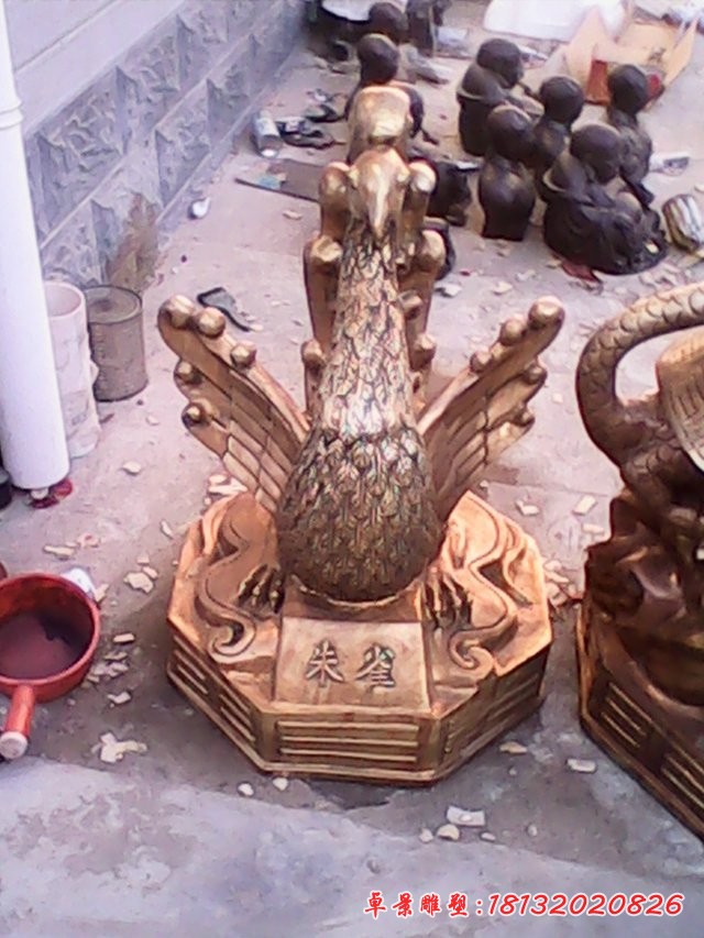 朱雀銅雕,古代神獸銅雕